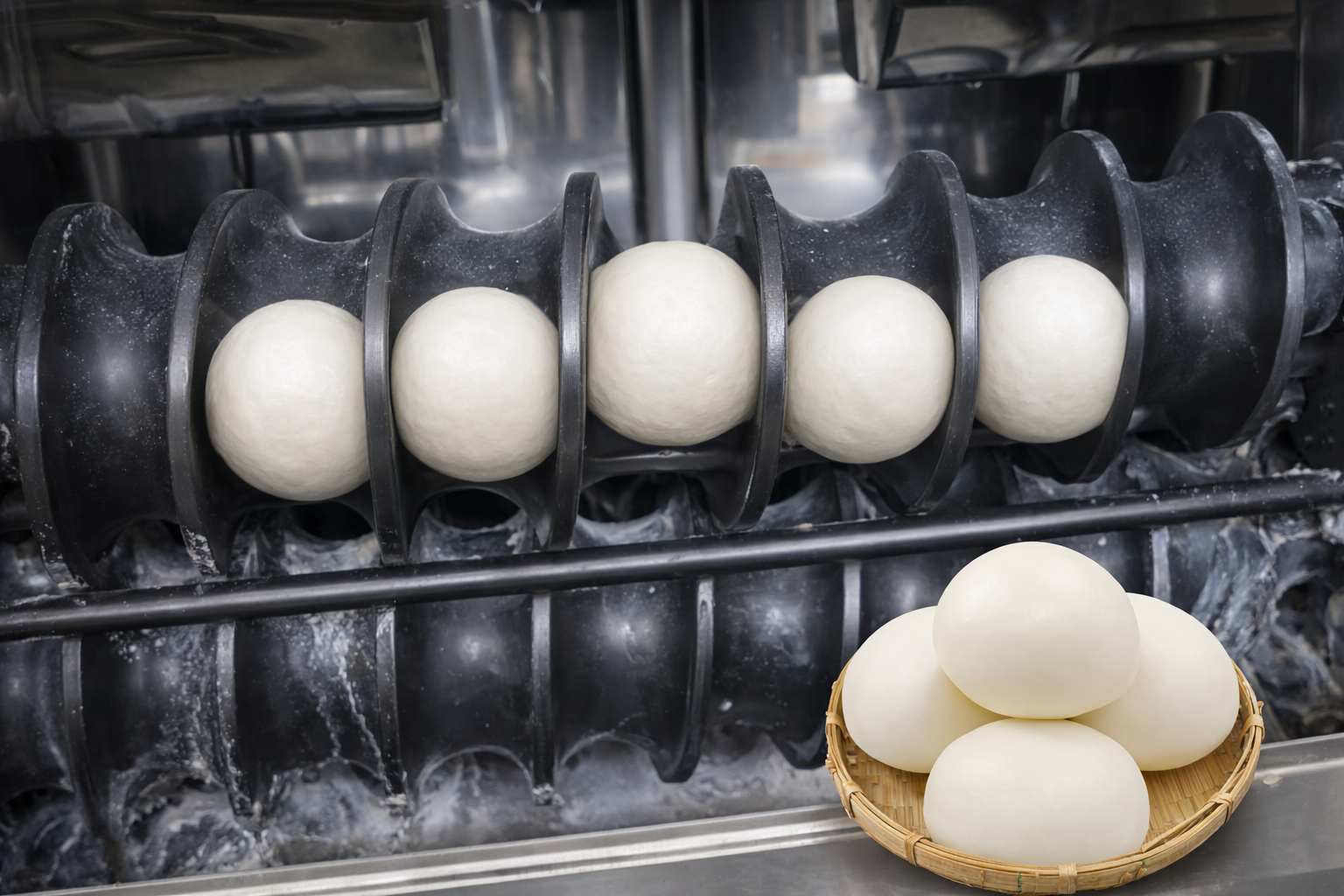 ცომის გუნდის გამყოფი და დამამრგვალებელი სამრეწველო დანადგარი SY-65